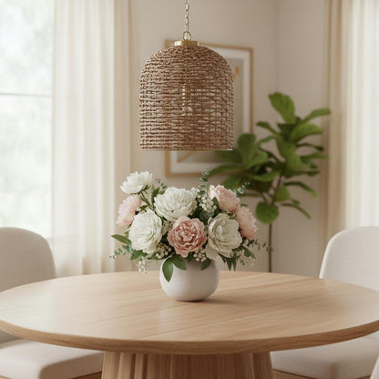 Brown Watergrass Rattan Single Pendant Light