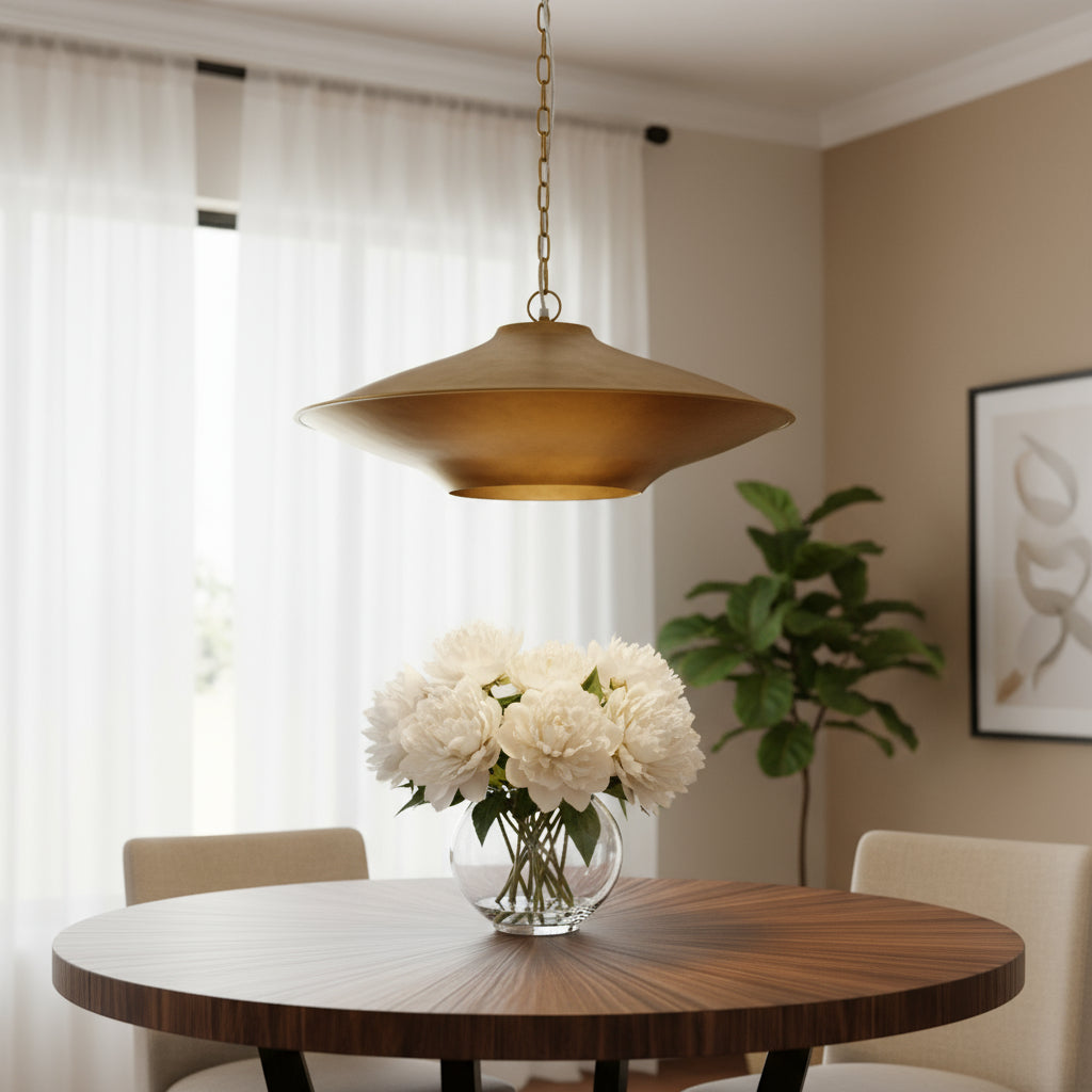 Gold Single Ceiling Light w/ Shades