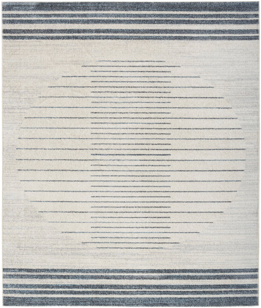 Nourison Astra Ivory & Blue Pet Friendly Machine Washable Rug - Main