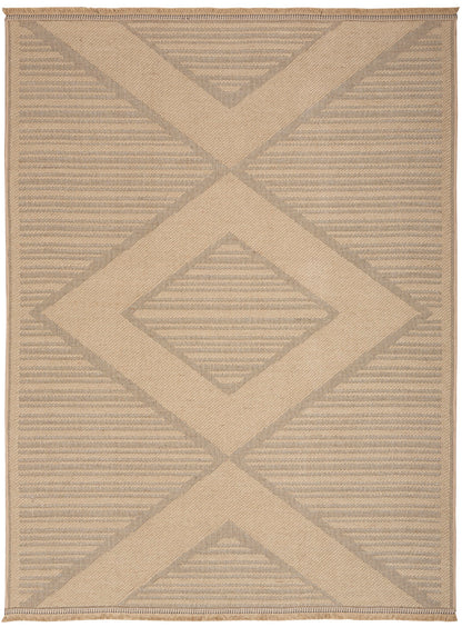 Nourison Jute Loom Woven Natural & Beige Machine Washable Rug - 3'11" x 5'11"