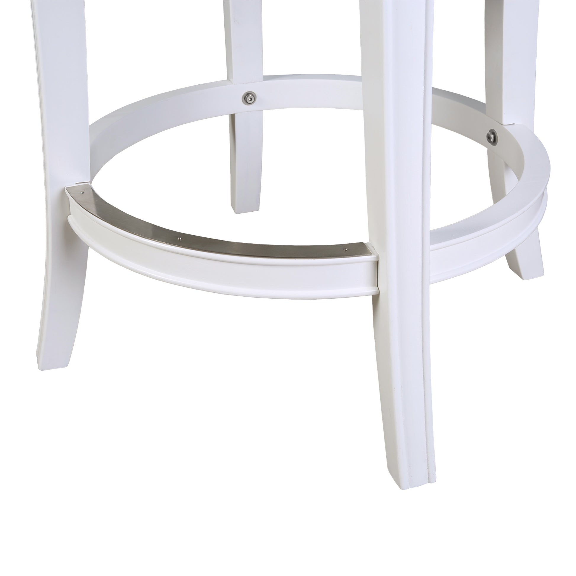 Gray & White Faux Leather & Solid Wood Low Back Counter Height Swivel Bar Chair
