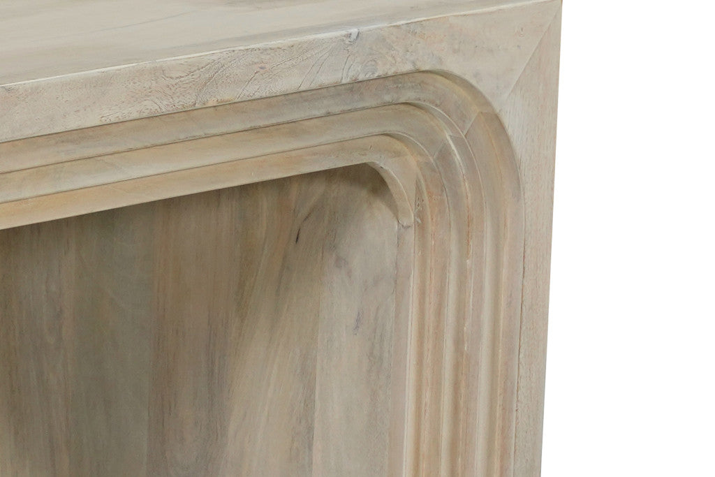 White Solid Wood Double Pedestal Coffee Table image 4