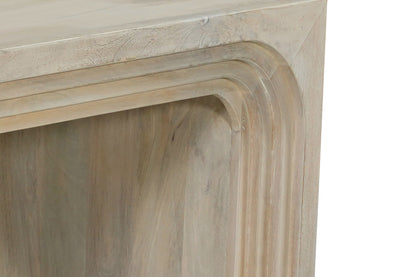 White Solid Wood Double Pedestal Coffee Table image 4