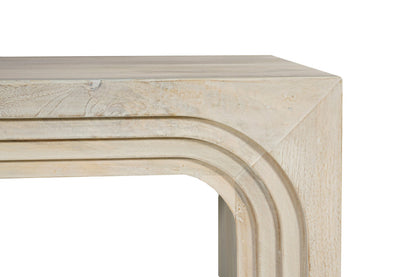 White Solid Wood Double Pedestal Coffee Table image 5
