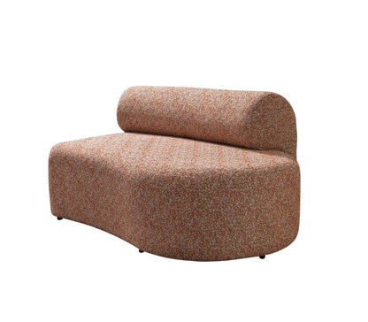 Orange Boucle Curved 3 Piece Sectional