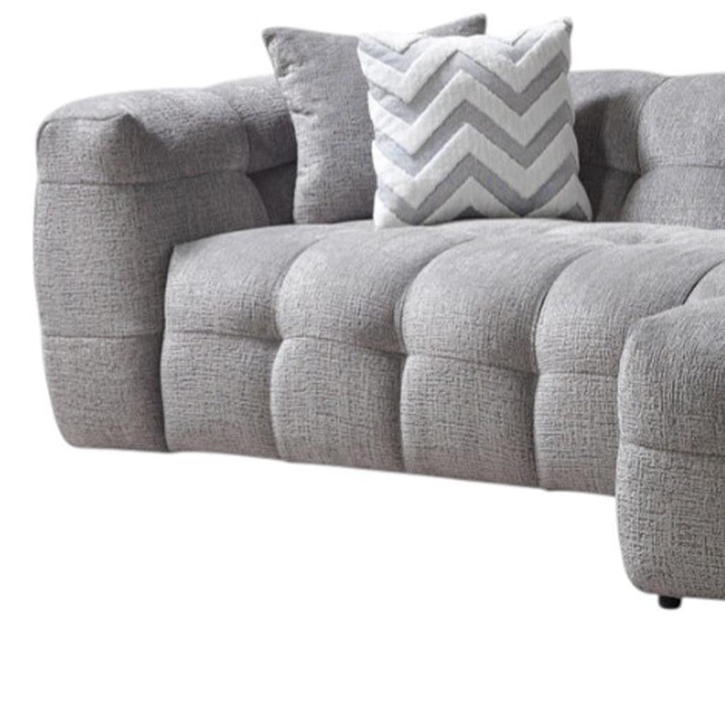 Light Gray Boucle L Shaped 2 Piece Sofa & Chaise Sectional
