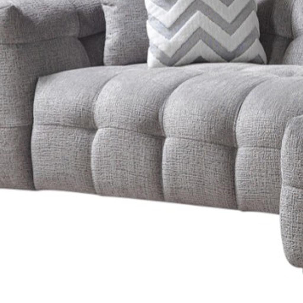 Light Gray Boucle L Shaped 2 Piece Sofa & Chaise Sectional