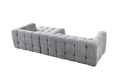 Light Gray Boucle L Shaped 2 Piece Sofa & Chaise Sectional