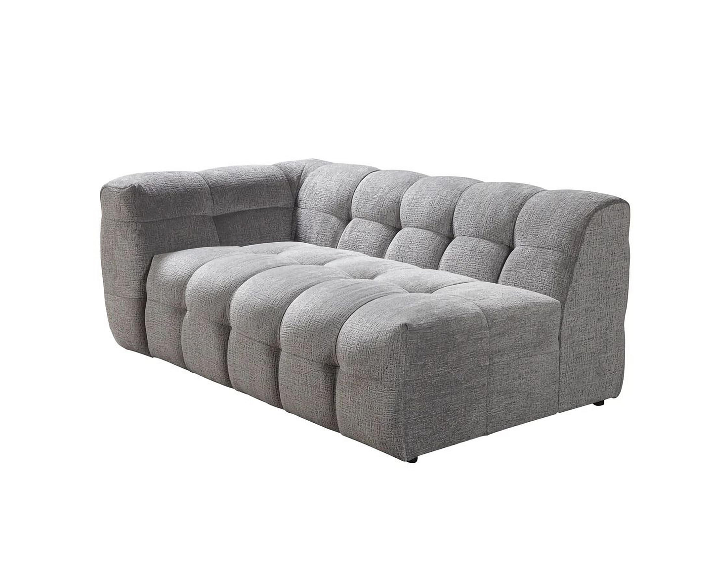 Light Gray Boucle L Shaped 2 Piece Sofa & Chaise Sectional