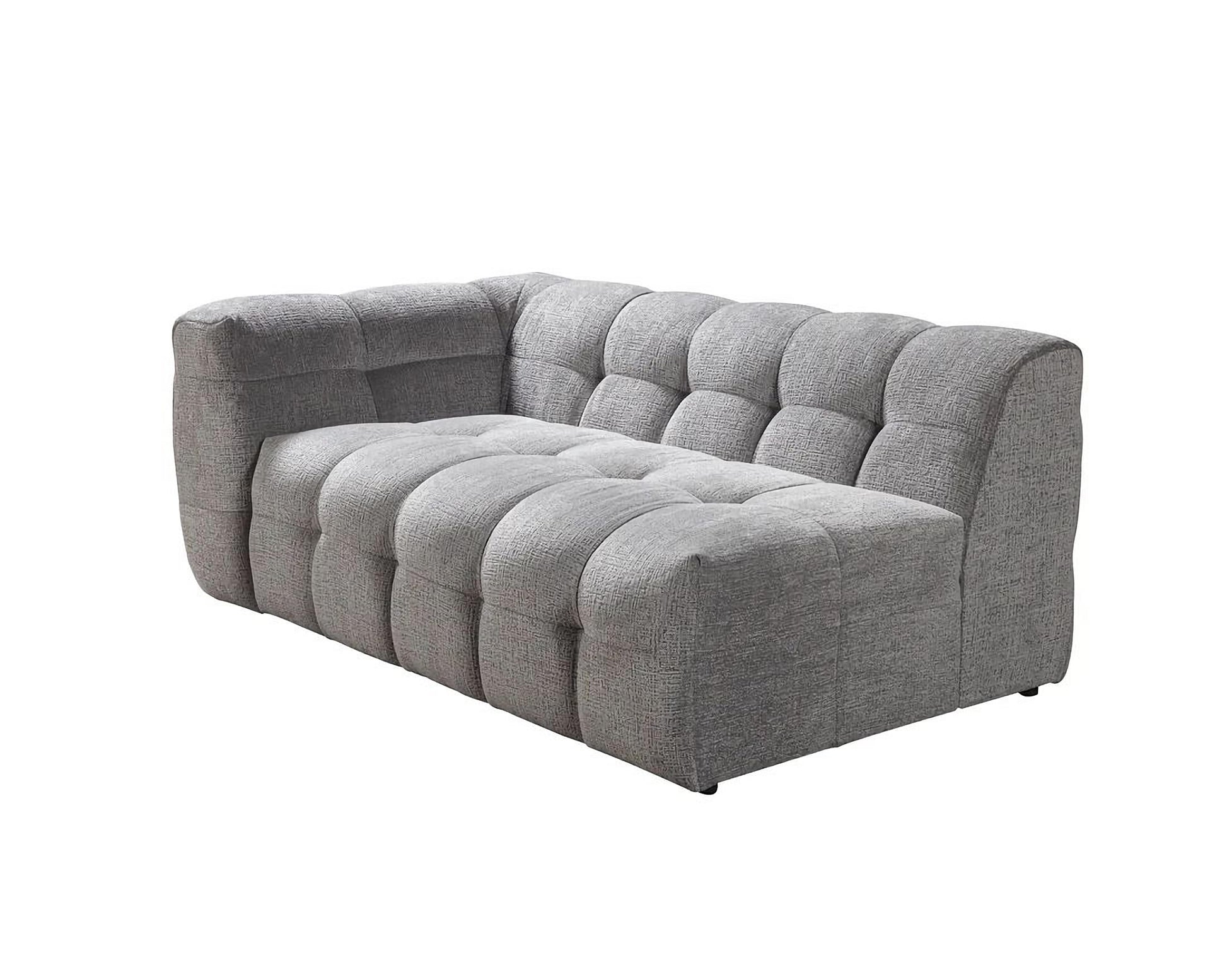 Light Gray Boucle L Shaped 2 Piece Sofa & Chaise Sectional