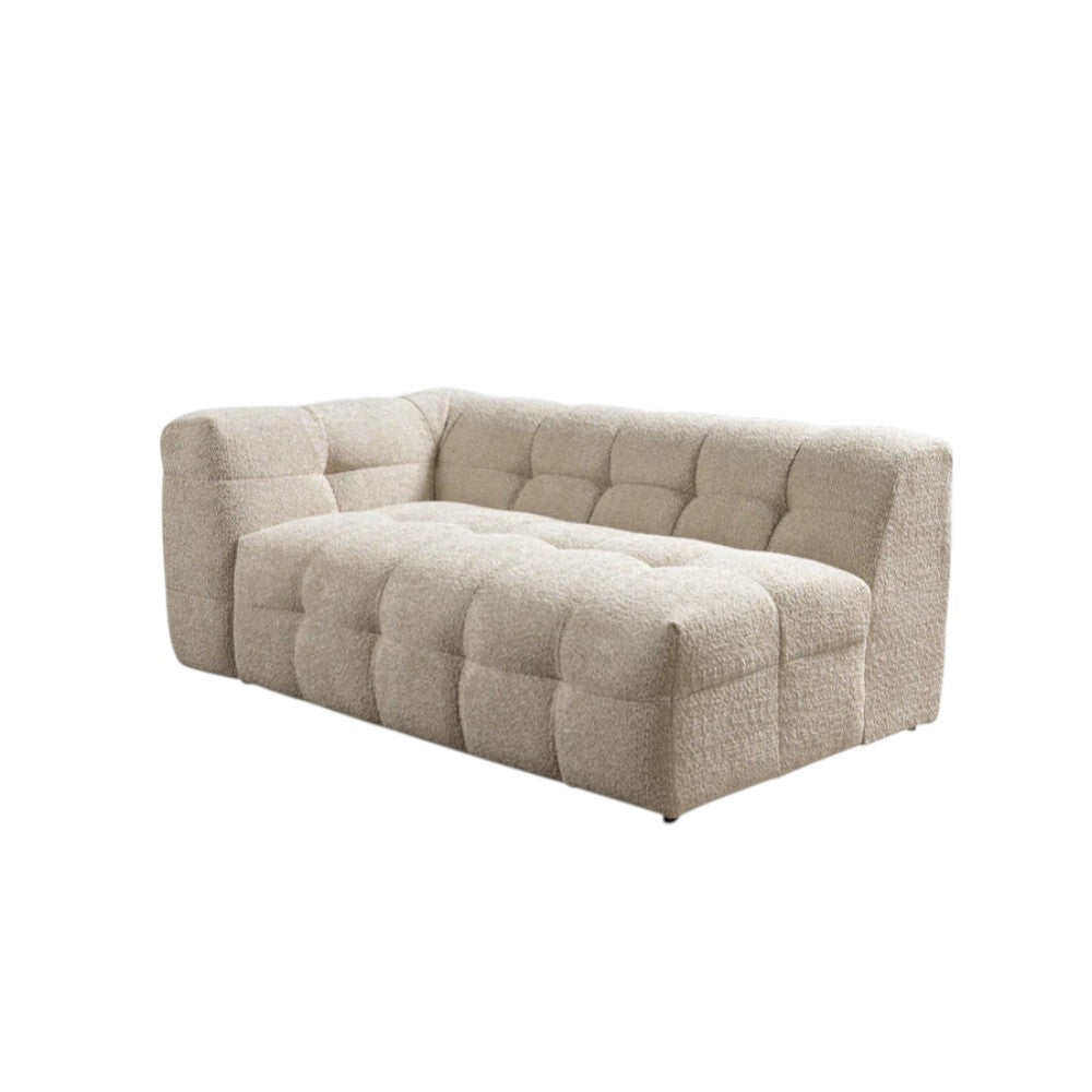 Ivory Boucle L Shaped 2 Piece Sofa & Chaise Sectional