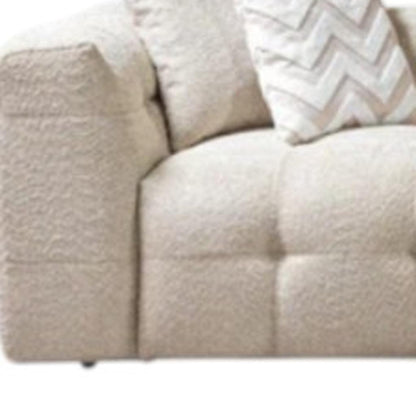 Ivory Boucle L Shaped 2 Piece Sofa & Chaise Sectional