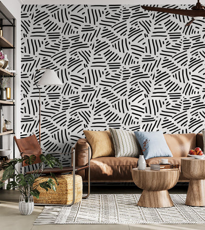 Simple Stripes Wallpaper - White & Black