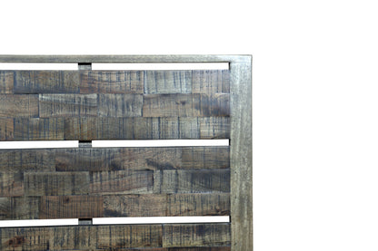 Dark Brown Slat Back Solid Wood King Bed