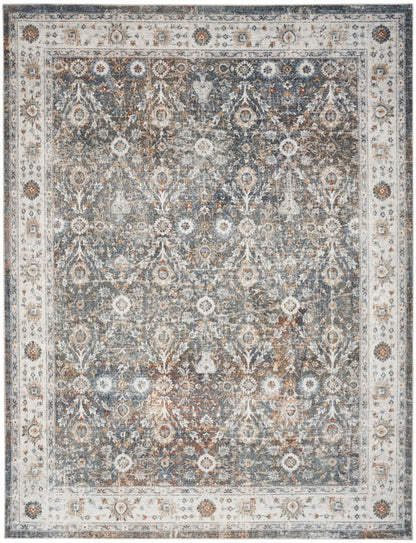 Nourison Astra Ivory & Multicolor Pet Friendly Machine Washable Rug - 6'7" x 9'