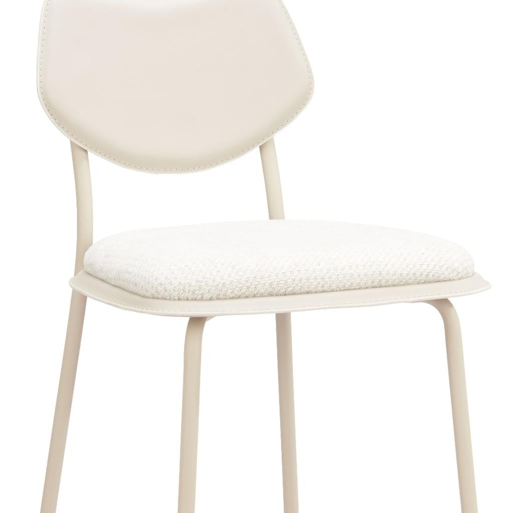 Light Gray Fabric Faux Leather & Steel Bar Height Bar Chairs - Set of 4