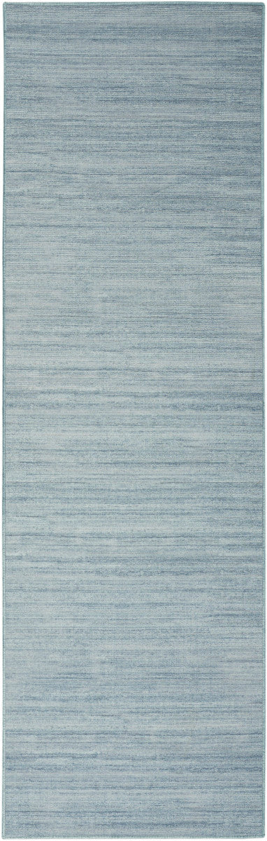 Nourison Essentials Loom Woven Aqua Machine Washable Rug - 2'2" x 8'