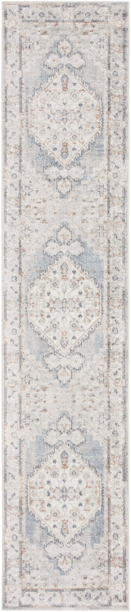 Nourison Astra Light Blue Pet Friendly Machine Washable Rug - 2'2" x 8'