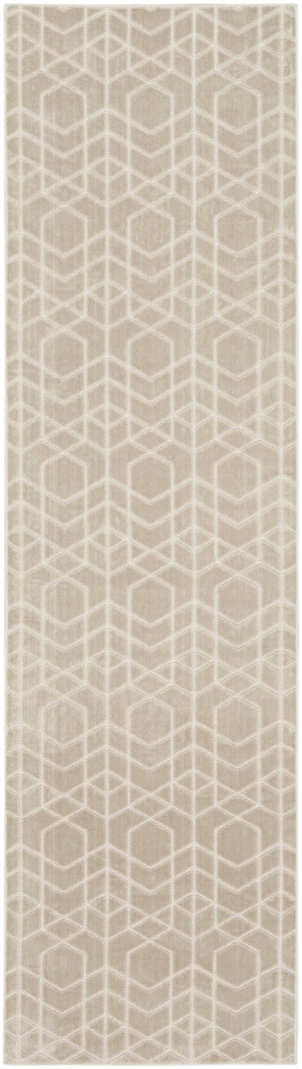 Nourison Charm Silver & Ivory Pet Friendly Machine Washable Rug - 2'2" x 8'