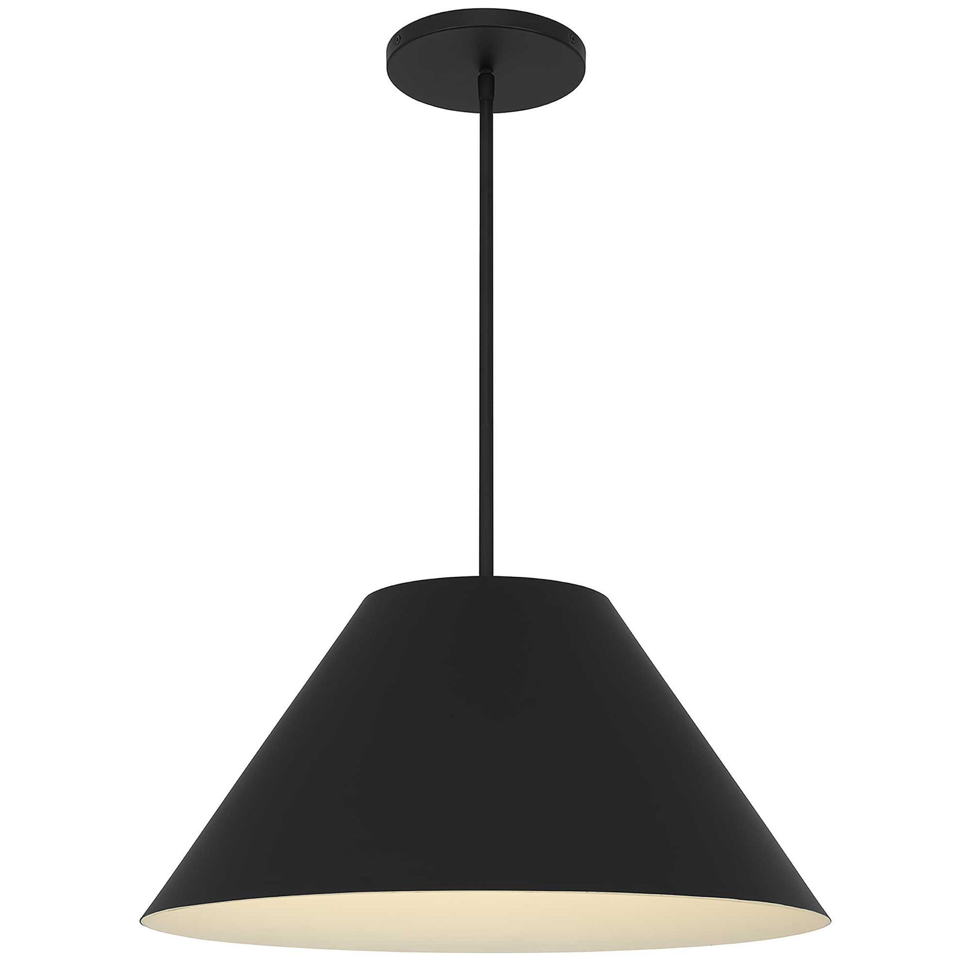Black Aluminum Cone Dimmable Pendent Outdoor Hanging Light