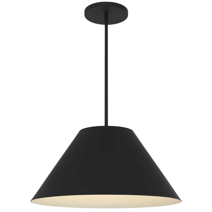 Black Aluminum Cone Dimmable Pendent Outdoor Hanging Light