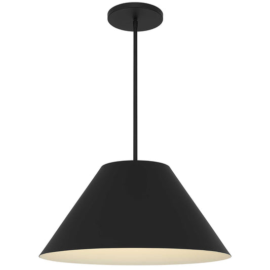 Black Aluminum Cone Dimmable Pendent Outdoor Hanging Light