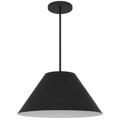 Black Aluminum Cone Dimmable Pendent Outdoor Hanging Light