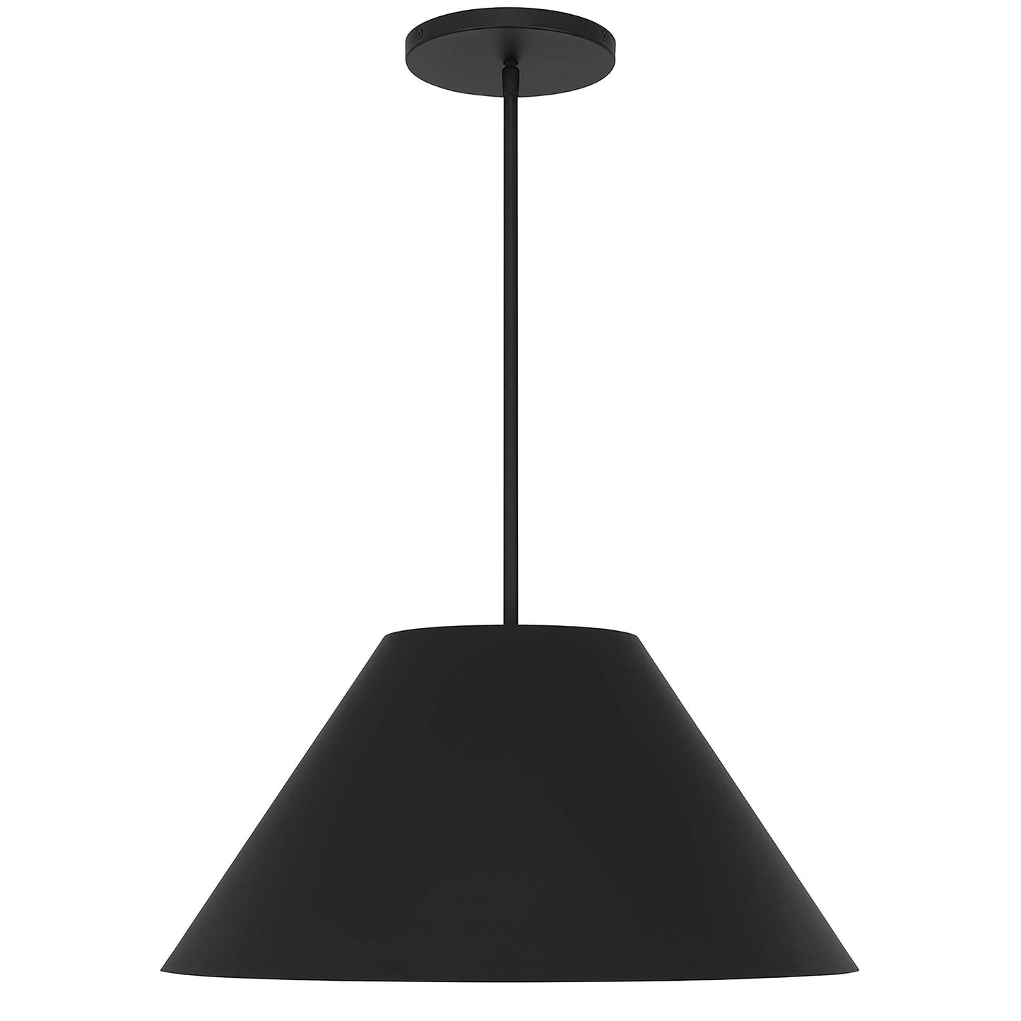 Black Aluminum Cone Dimmable Pendent Outdoor Hanging Light
