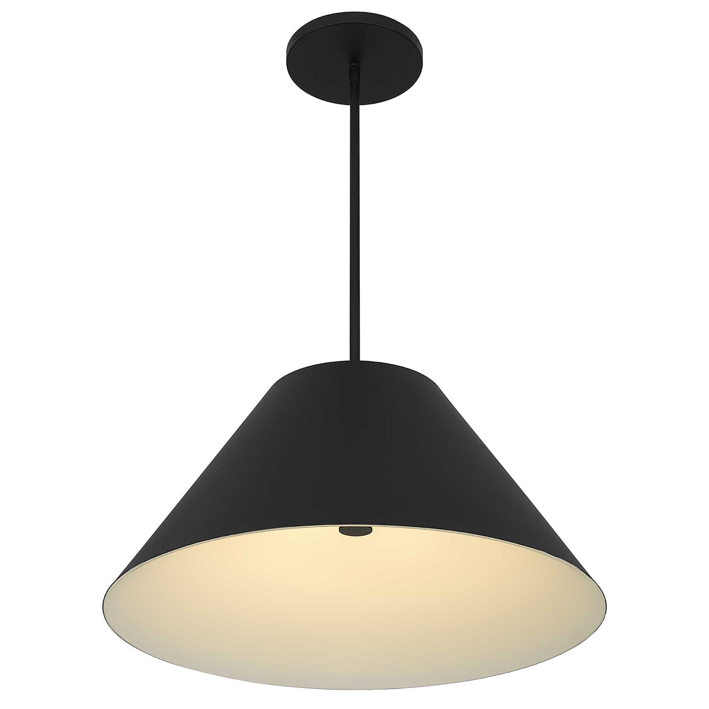 Black Aluminum Cone Dimmable Pendent Outdoor Hanging Light