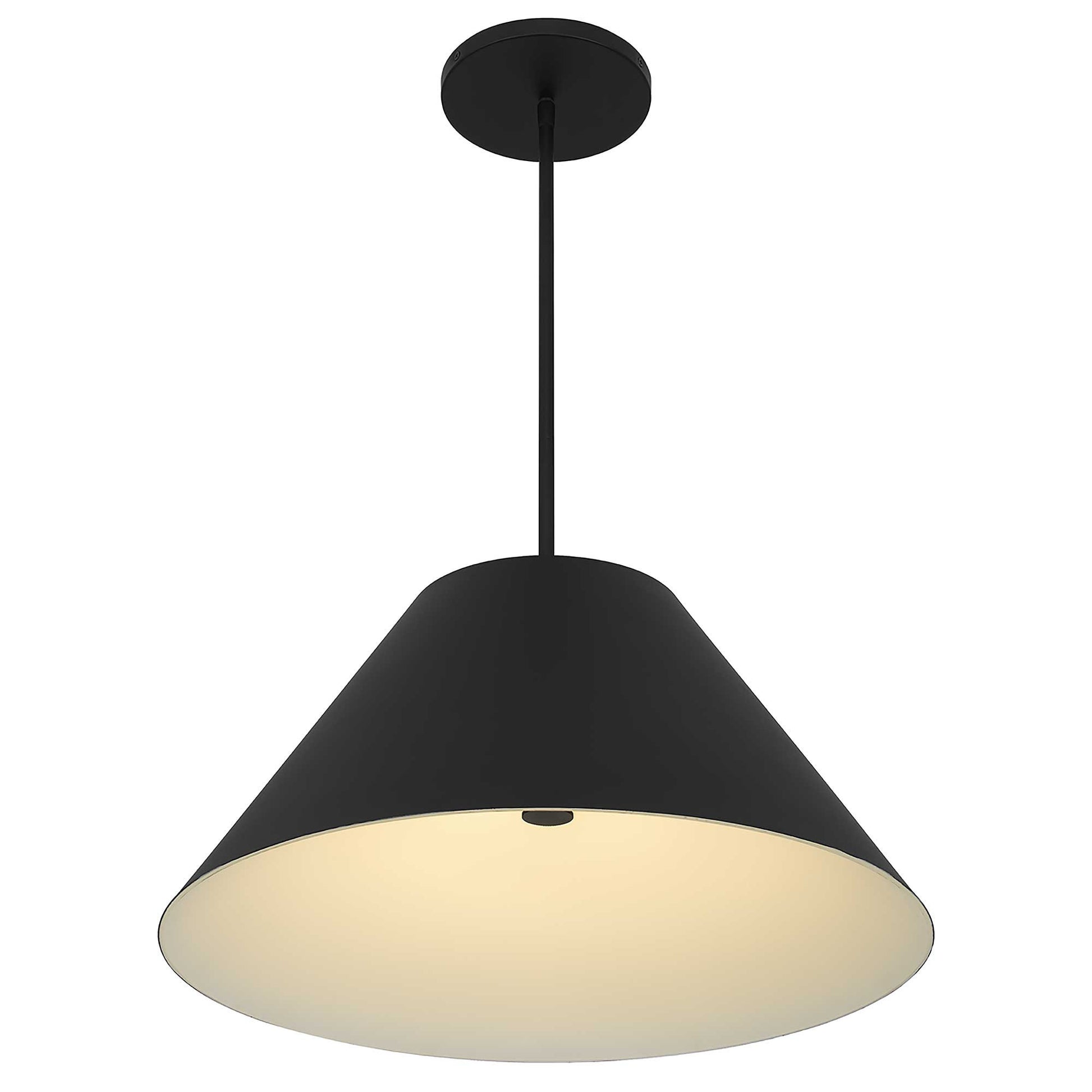Black Aluminum Cone Dimmable Pendent Outdoor Hanging Light