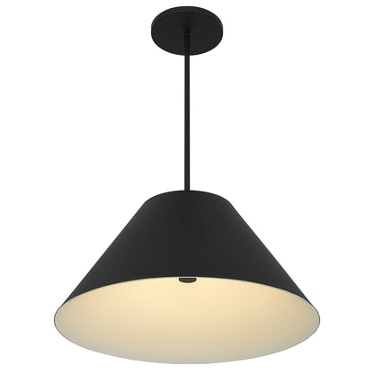 Black Aluminum Cone Dimmable Pendent Outdoor Hanging Light