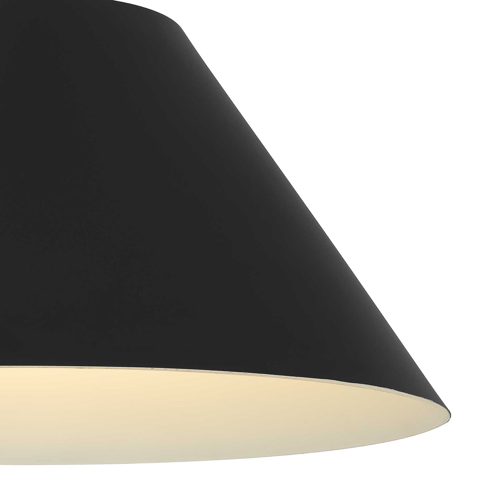 Black Aluminum Cone Dimmable Pendent Outdoor Hanging Light