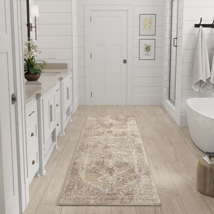 Nourison Astra Rust & Multicolor Pet Friendly Machine Washable Rug - Room Scene
