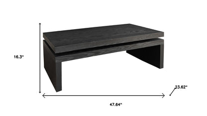 Black Wood Floating Frame Coffee Table image 6
