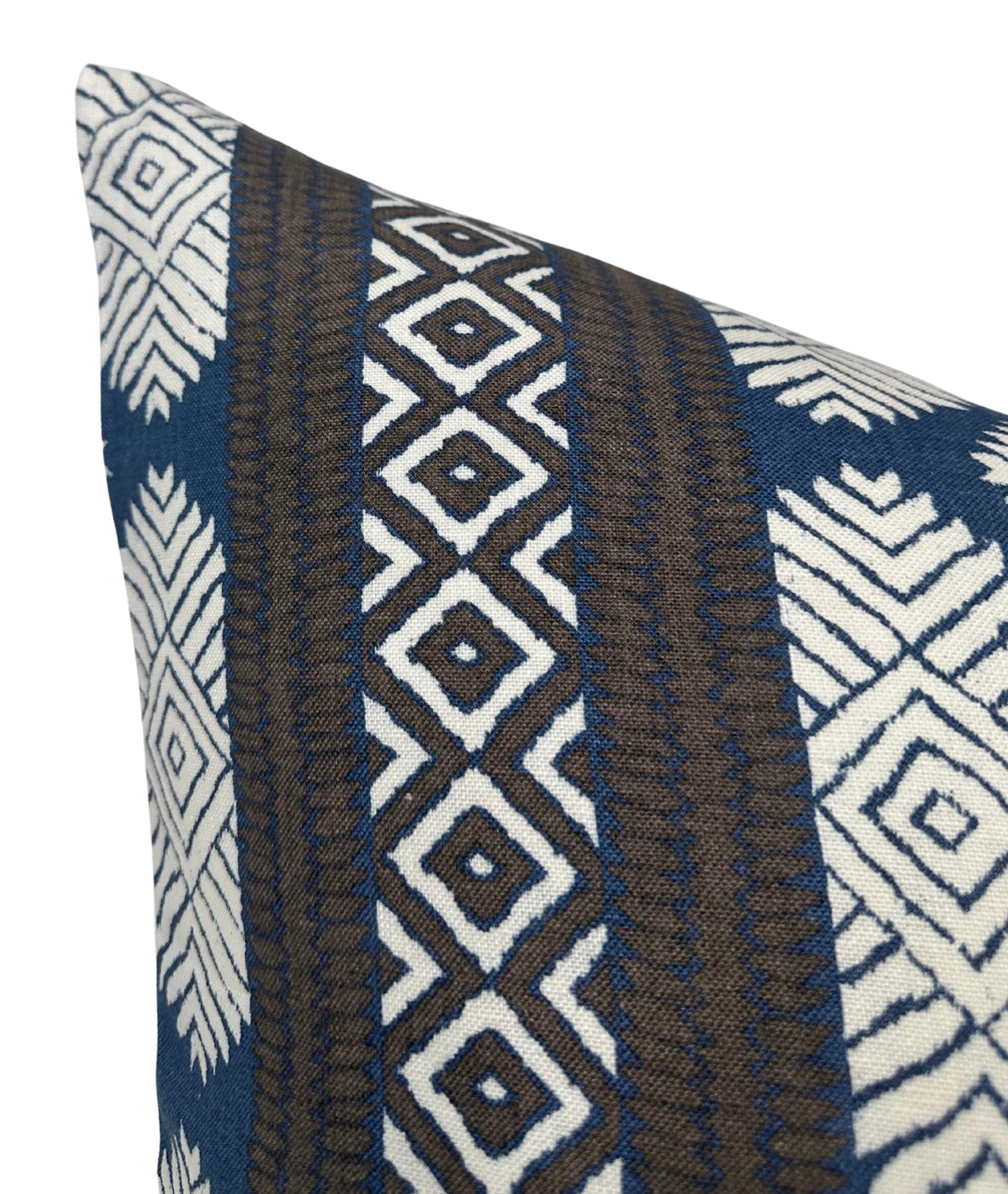Austin Pillow in Brown + Navy