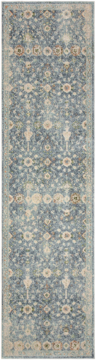 Nourison Astra Teal & Beige Pet Friendly Machine Washable Rug - 2' x 6'