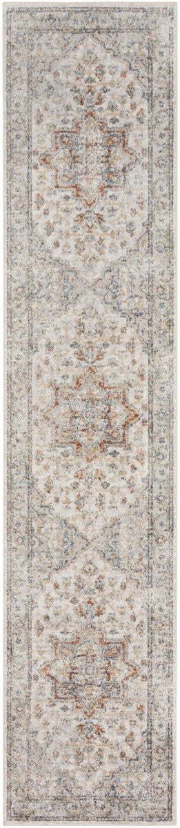 Nourison Astra Grey & Multicolor Pet Friendly Machine Washable Rug - 2'2" x 8'