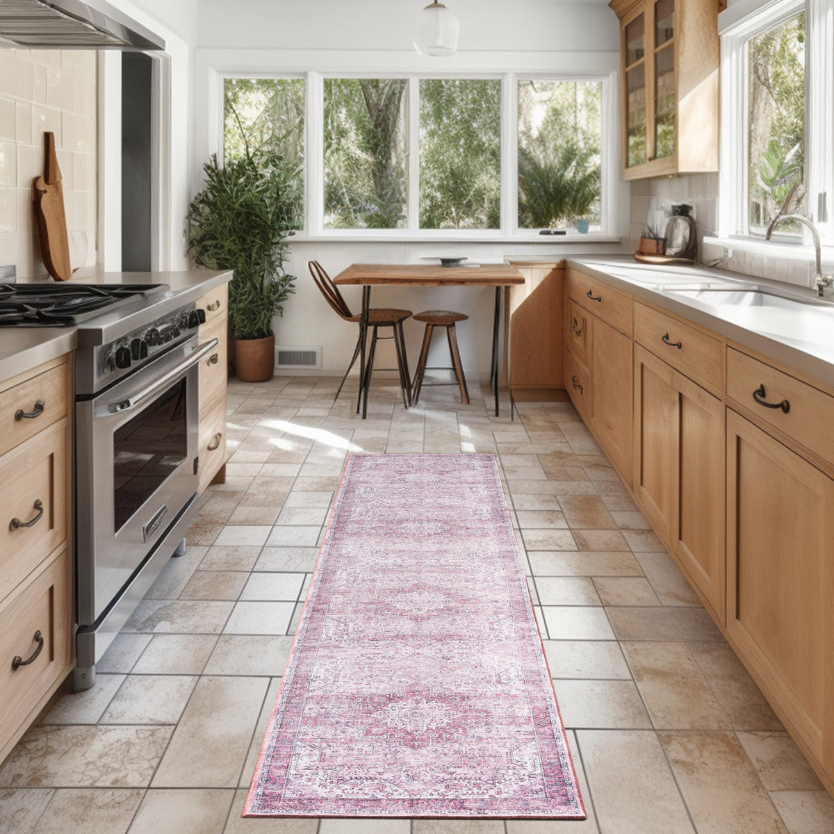 Nourison Pink Machine Washable Rug - Room Scene