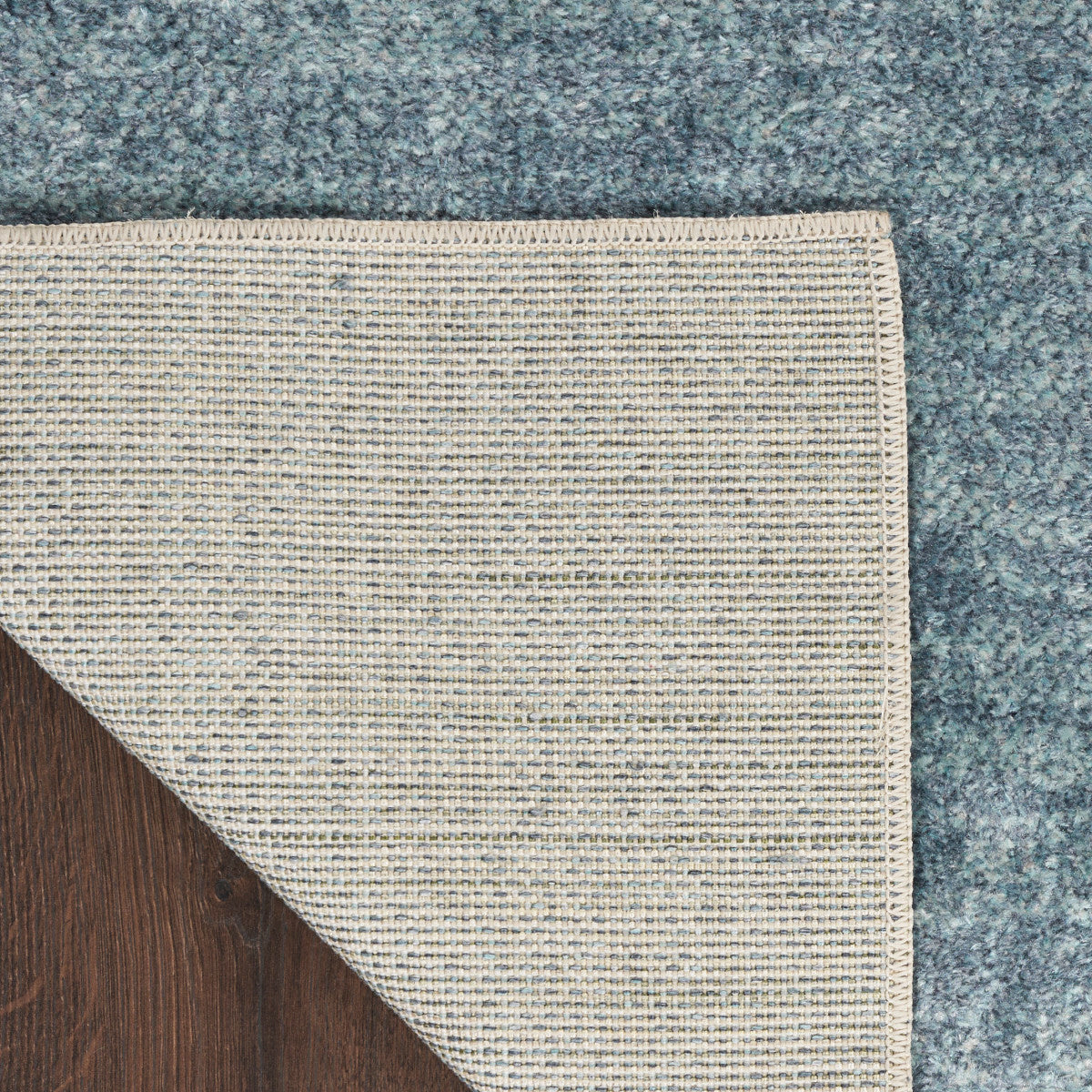 Nourison Astra Blue, Green & Multi Pet Friendly Machine Washable Rug - Corner