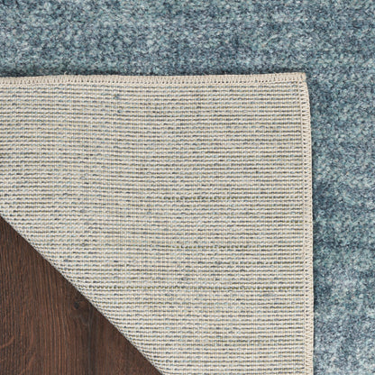 Nourison Astra Blue, Green & Multi Pet Friendly Machine Washable Rug - Corner