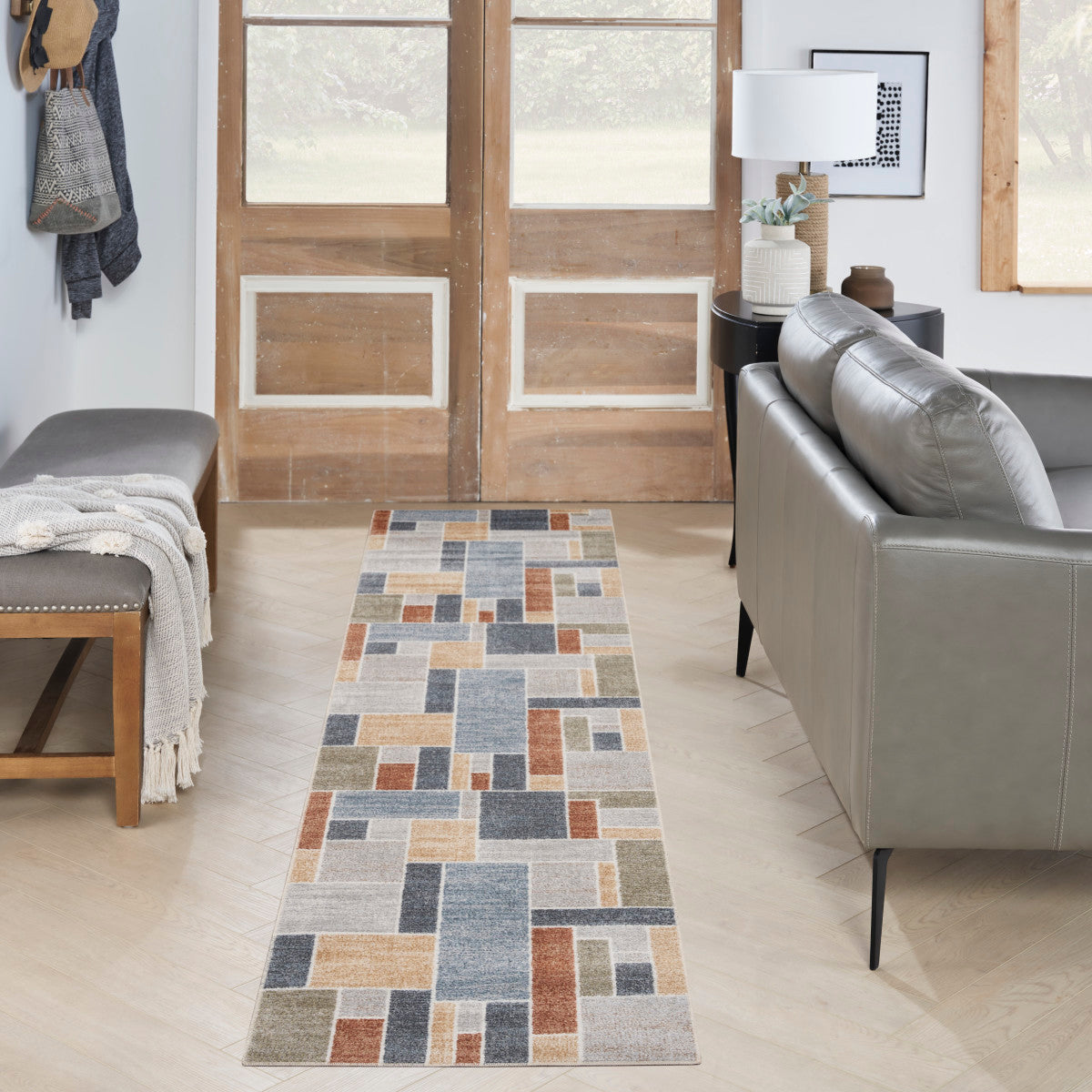 Nourison Astra Multicolor Pet Friendly Machine Washable Rug - Room Scene