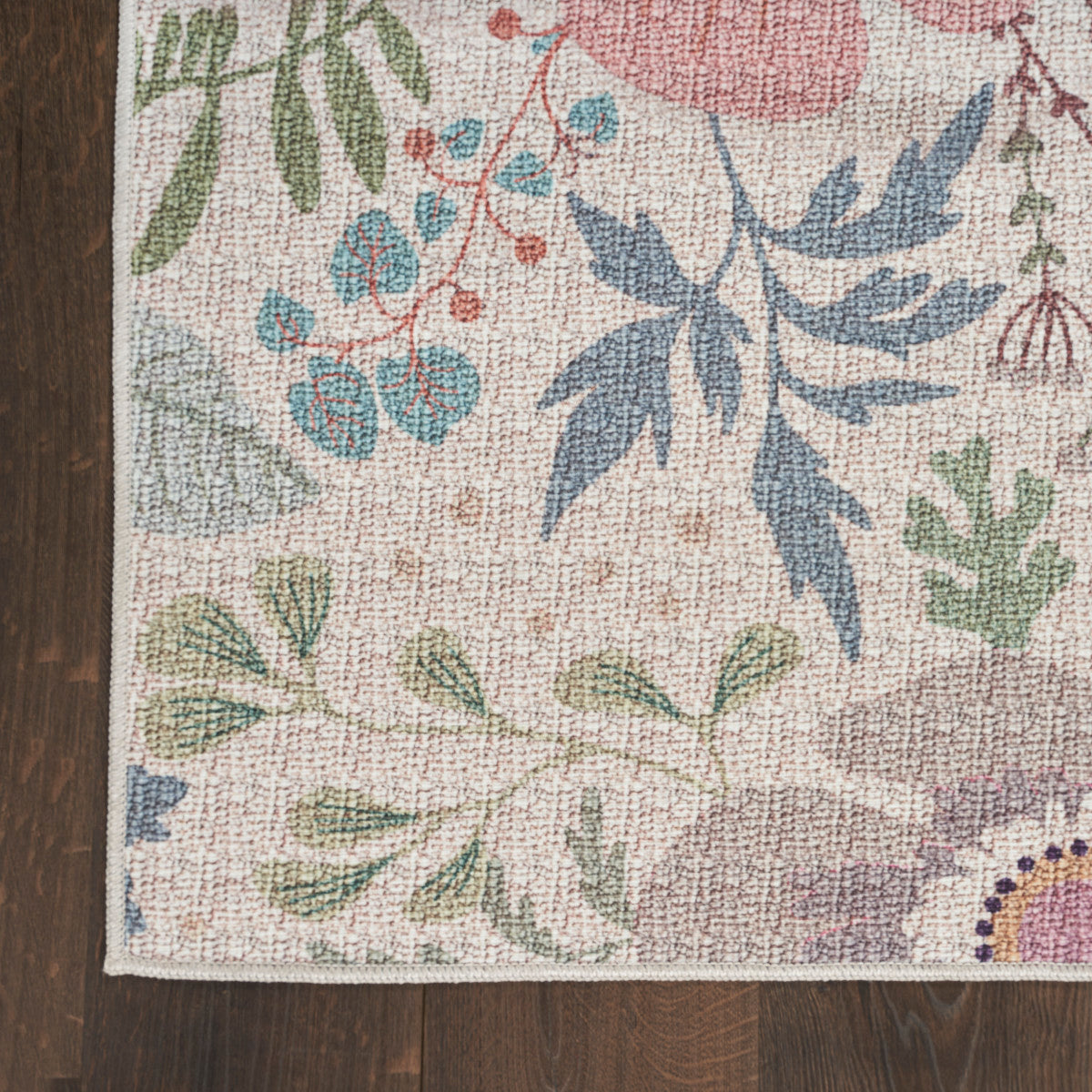 Nourison Cream & Multicolor Machine Washable Rug - Corner