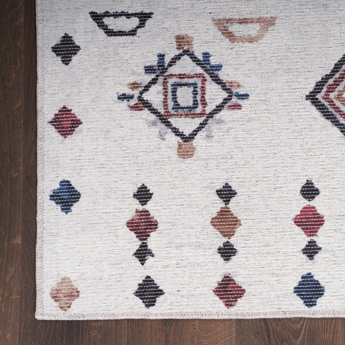 Nourison New Concept Ivory & Multicolor Machine Washable Rug - Corner