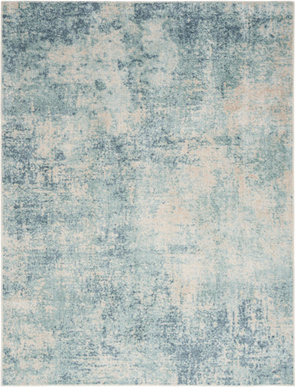 Nourison Astra Blue & Ivory Pet Friendly Machine Washable Rug - Main