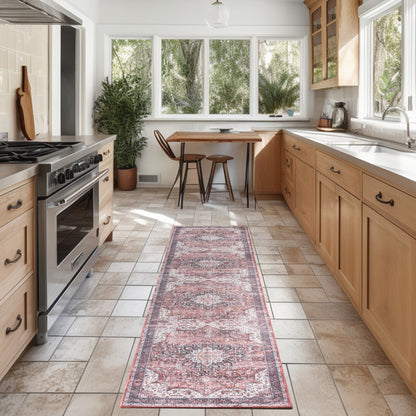 Nourison Red Machine Washable Rug - Room Scene