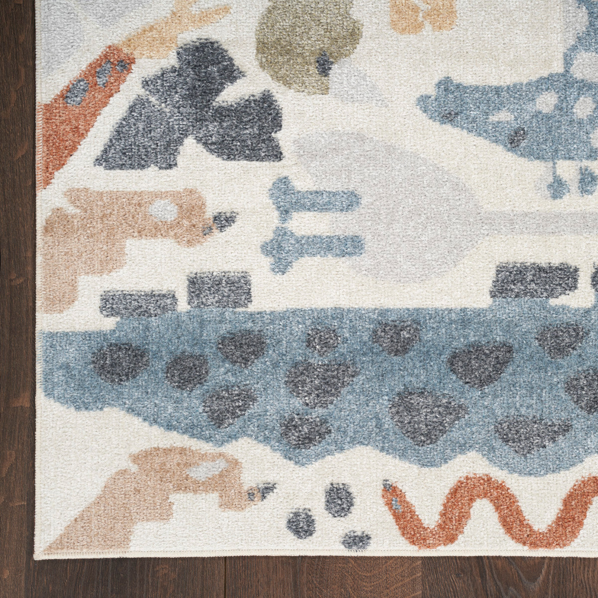 Nourison Astra Ivory Pet Friendly Machine Washable Rug - Corner