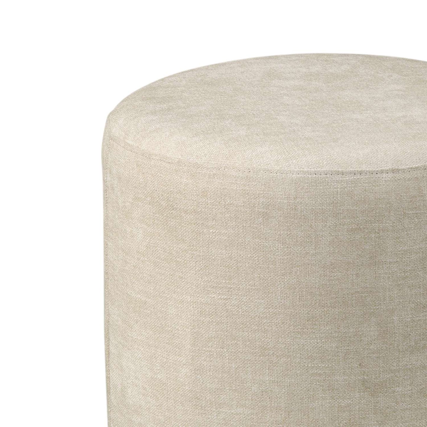 Anderson 16" Plush Round Ottoman in Cream Chenille fabric - Detail