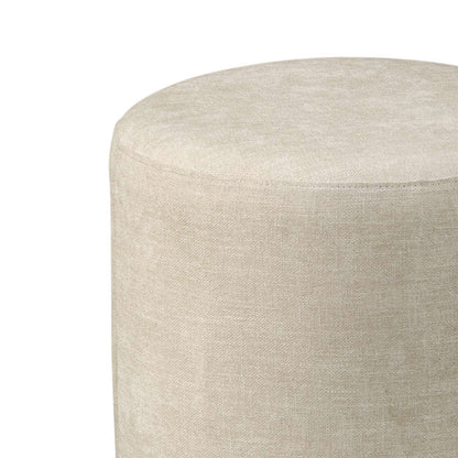 Anderson 16" Plush Round Ottoman in Cream Chenille fabric - Detail