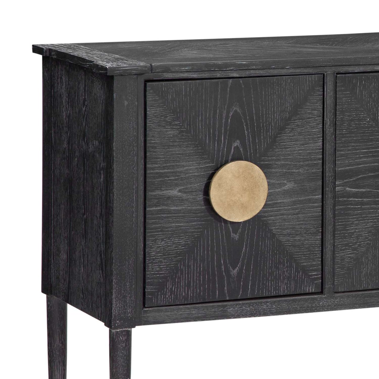 Jensen 34" Console Table in Rubberwood and Cerused Oak Design - Detail