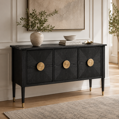 Jensen 34" Console Table in Rubberwood and Cerused Oak Design - Main